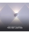 2W LED up/down vägglampa - IP54, vit, 4000K, aluminium, 4,2 x 4 cm, inkl. ljuskälla