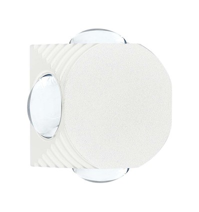 4W rund LED vägglampa med 4 ljusstrålar - IP54, vit, COB LED, 4000K, inkl. ljuskälla