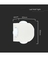 4W rund LED vägglampa med 4 ljusstrålar - IP54, vit, COB LED, 4000K, inkl. ljuskälla