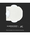 4W rund LED vägglampa med 4 ljusstrålar - IP54, vit, COB LED, 4000K, inkl. ljuskälla