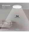 24W LED sensorlampa - IP44, Ø35cm, vit kant, inbyggd mikrovågssensor, 2500lm