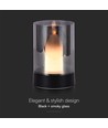 2W LED uppladdningsbar bordslampa, rörelsedimmer - Svart/rökfärgad, 3000K, 360 grader, elegant design