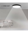 24W LED-taklampa - IP44, Ø29,5cm, svart kant