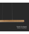 12W LED pendel i trä - 4000K, 80cm, inkl. ljuskälla