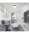 18W LED taklampa med sensor - Ø22,5cm, IP44, svart kant, 4000K, mikrovågssensor