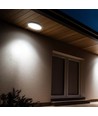 18W LED taklampa med sensor - Ø22,5cm, IP44, svart kant, 4000K, mikrovågssensor