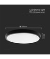 18W LED taklampa med sensor - Ø22,5cm, IP44, svart kant, 4000K, mikrovågssensor