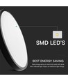 18W LED taklampa med sensor - Ø22,5cm, IP44, svart kant, 4000K, mikrovågssensor