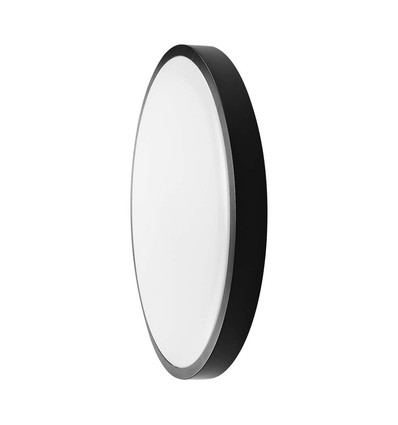 36W LED-sensorlampa - Ø42cm, IP44, svart kant, inbyggd mikrovågssensor