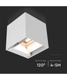 9W Solcells LED vägglampa med sensor - Vit, IP65, PIR rörelsesensor, 4000K, COB LED