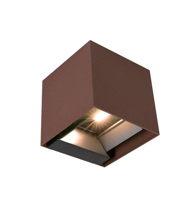 9W Solcellsvägglampa - IP65, 4000K, Cortenfärgad, COB, PIR-sensor