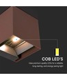 9W Solcellsvägglampa - IP65, 4000K, Cortenfärgad, COB, PIR-sensor