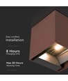 9W Solcellsvägglampa - IP65, 4000K, Cortenfärgad, COB, PIR-sensor