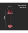 2,7W uppladdningsbar LED bordslampa, brun - Touch dimbar, 3-i-1 CCT, USB-C, 5V DC, höjd 34cm
