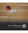 2,7W uppladdningsbar LED bordslampa, brun - Touch dimbar, 3-i-1 CCT, USB-C, 5V DC, höjd 34cm