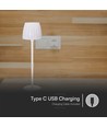 2,7W uppladdningsbar LED bordslampa, vit - Touch dimbar, 3-i-1 CCT, USB-C, höjd 34cm