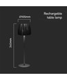 2,7W LED bordslampa, svart - Touch dimbar, 3-i-1 CCT, uppladdningsbar, USB-C, 10,5 x 34 cm