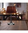 1,5W LED bordslampa, touch dimbar, brun skärm - CCT, laddningsbar, krom, inkl. batteri och USB-C