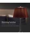 1,5W LED bordslampa, touch dimbar, brun skärm - CCT, laddningsbar, krom, inkl. batteri och USB-C