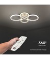 45W LED taklampa - 3900lm, 3-stegs dimbar, 3-i-1 CCT, vit, inkl. fjärrkontroll