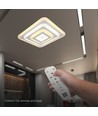 77W LED taklampa med fjärrkontroll - 6700lm, dimbar, CCT, RGB, 49,5 x 49,5 cm, vit kant