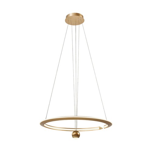 45W LED pendel, Ø60cm, borstat guld - 5500lm, 3000K, designer taklampa, IP20