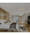 45W LED pendel, Ø60cm, borstat guld - 5500lm, 3000K, designer taklampa, IP20