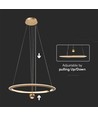 45W LED pendel, Ø60cm, borstat guld - 5500lm, 3000K, designer taklampa, IP20