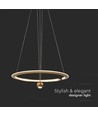 45W LED pendel, Ø60cm, borstat guld - 5500lm, 3000K, designer taklampa, IP20