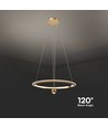 45W LED pendel, Ø60cm, borstat guld - 5500lm, 3000K, designer taklampa, IP20