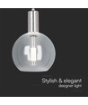 5W LED pendellampa i klart glas - Ø20cm, 3000K, stål och akryl, transparent
