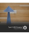3W uppladdningsbar LED bordslampa, Blå - Touch dimbar, 3-i-1 CCT, 4000mAh batteri, inkl. ljuskälla