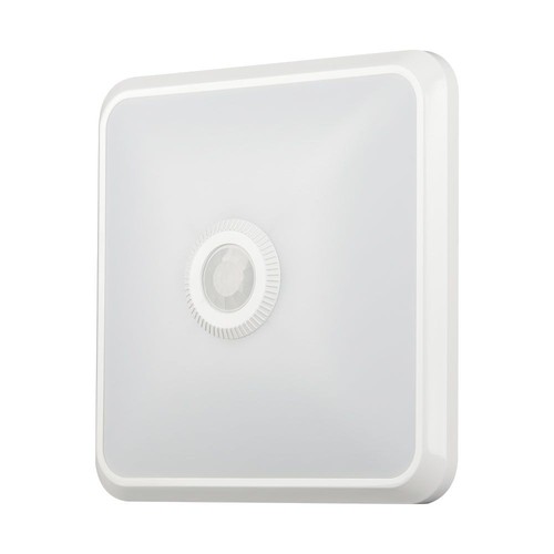 12W LED sensorlampa med Samsung Chip - 3-i-1 CCT, kvadratisk, vit, 360° PIR sensor, IP20