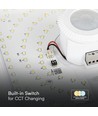 12W LED sensorlampa med Samsung Chip - 3-i-1 CCT, kvadratisk, vit, 360° PIR sensor, IP20