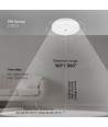 15W LED tak/vägglampa med sensor - Samsung LED chip, 3-i-1 CCT, IP44, vit, rund, Ø25cm
