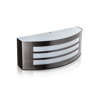 E27 vägglampa - IP44 utomhus, vit, rostfritt stål, utan ljuskälla