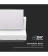 17W vit roterbar LED vägglampa - 150lm/W, IP65, 3000K, 350° justerbar, utomhus, inkl. ljuskälla
