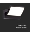 17W LED vägglampa - IP65, svart, aluminium