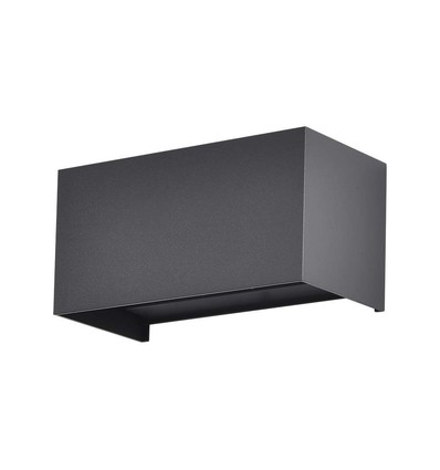 24W LED utomhus vägglampa - IP65, svart, upp/ned ljus, 3000K, 2720lm, 20x10x10 cm