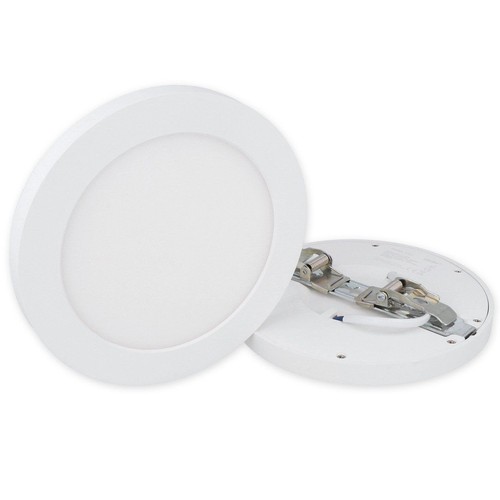 Outlet: Easy Fix Rund LED Panel Lampa 12W i 2700K För Infälld/Utanpåliggande i Vit