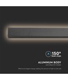 141cm Antracit 23W linjär LED vägglampa, RA90 - IP65, 2875lm, 4000K