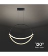 60cm 16W LED pendel - 1,5m wire, svart stomme, 3000K, 1920lm