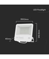 100W LED strålkastare med Samsung LED chip - 100lm/W, IP65, 4000K, svart hölje, utomhus