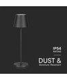 1,5W LED bordslampa, uppladdningsbar - 3000K, IP54, touch dimbar, sandsvart, inkl. trådlös laddning