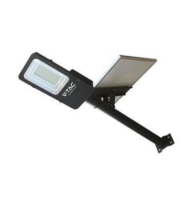 50W Hybrid LED gatubelysning med solcell - 4000lm, IP65, 4000K, 50.000mAh batteri