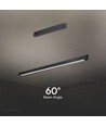 36W LED linjär pendelarmatur - CCT, svart, 2880lm, inkl. wireupphängning