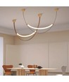 12W Designer taklampa - 1440lm, L166cm, metall, brun