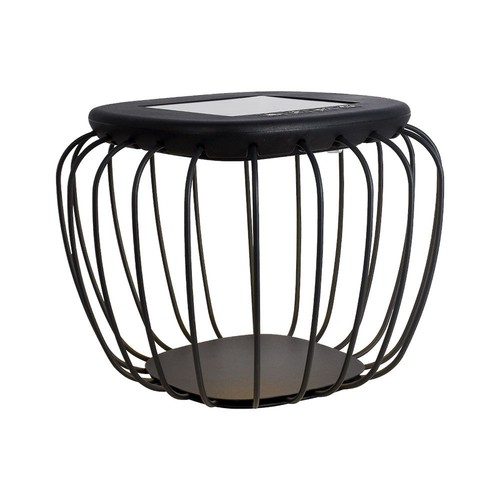 1W Solara designer trädgårds/bordslampa - Solcell, IP44, 120lm, 3000K+6000K, grå, lantern-formad