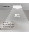 36W LED taklampa - Ø35cm, Samsung LED chip, IP44, vit kant, 4000K