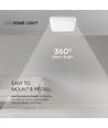 24W LED Dome - Samsung Chip, 4000K, Fyrkantig, Vit Ram, IP44